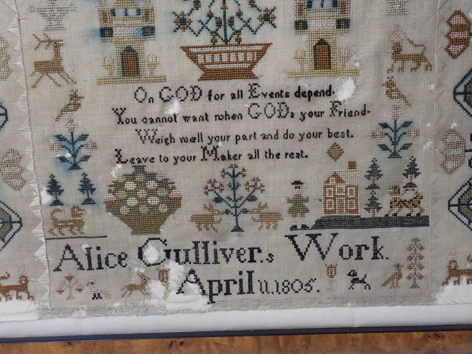 1805 Alice Gulliver Sampler - 2