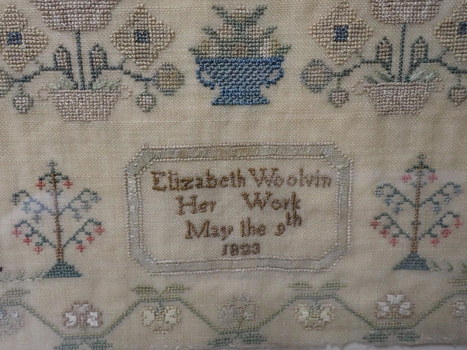 1823 Elizabeth Woolvin Sampler - 3