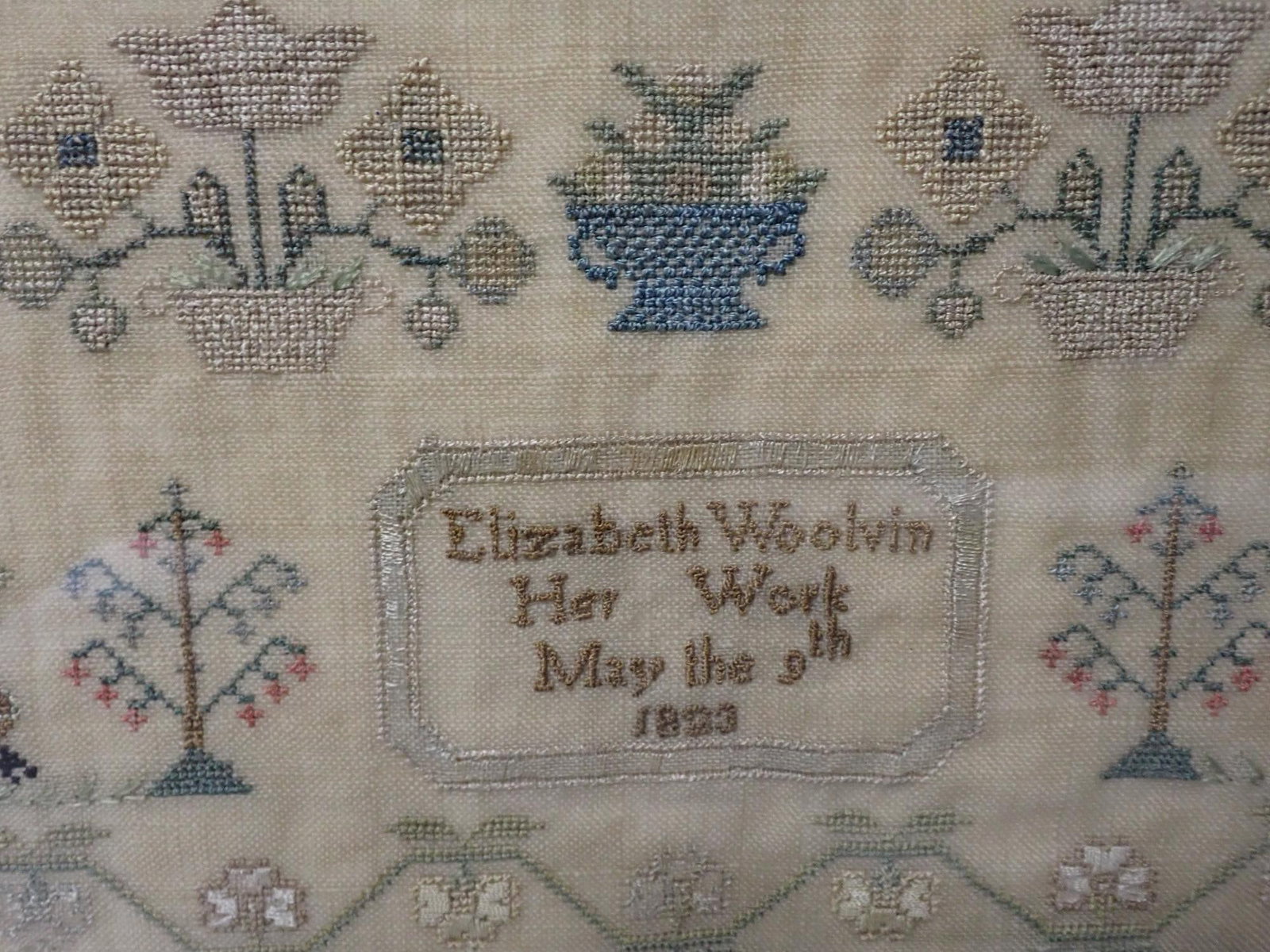 1823 Elizabeth Woolvin Sampler - 4