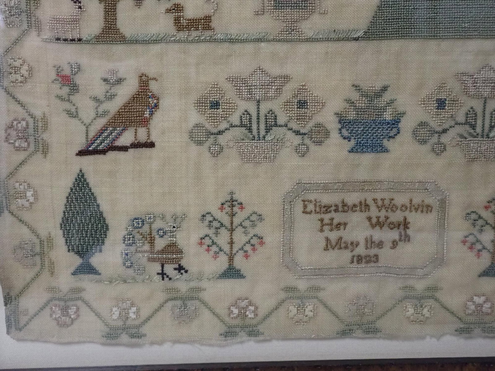 1823 Elizabeth Woolvin Sampler - 5