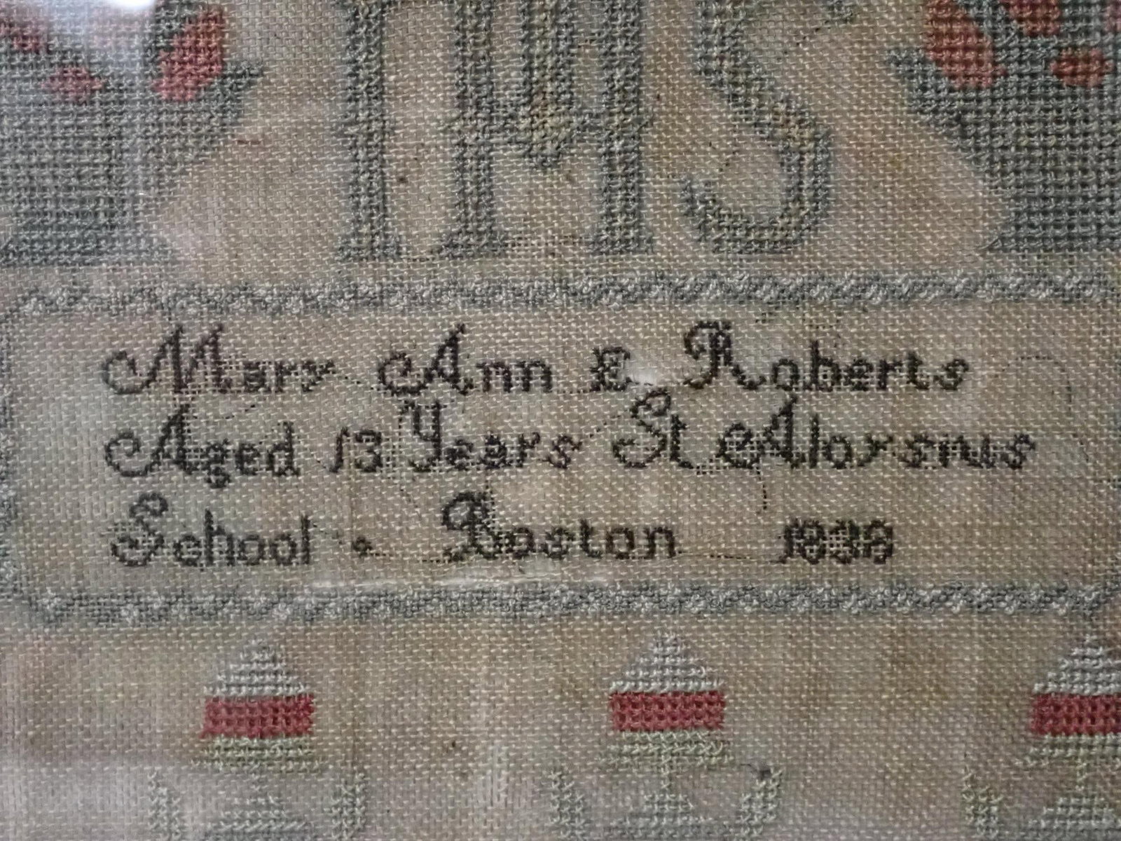 1838 Mary Ann E. Roberts Sampler - 3