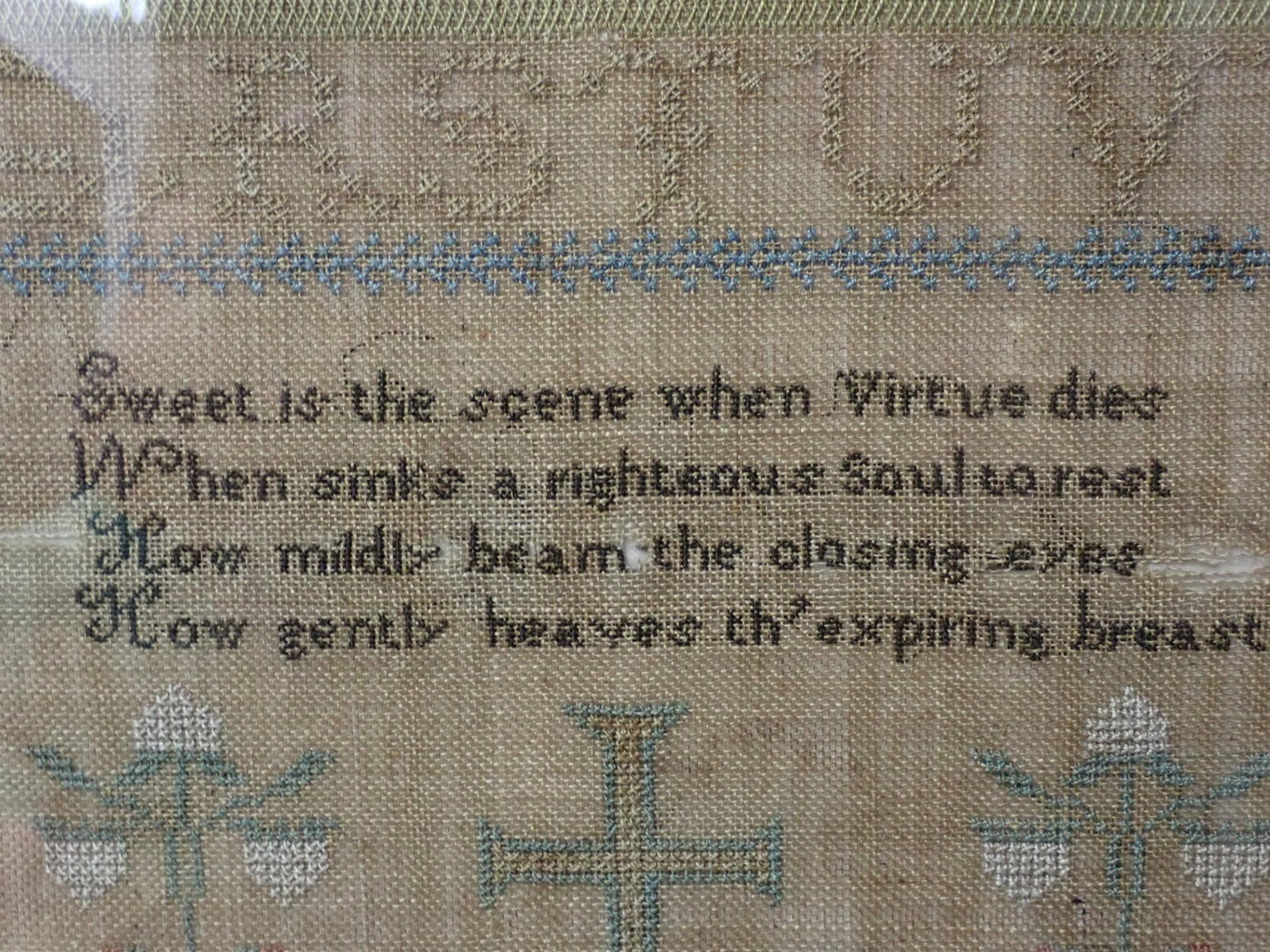 1838 Mary Ann E. Roberts Sampler - 4
