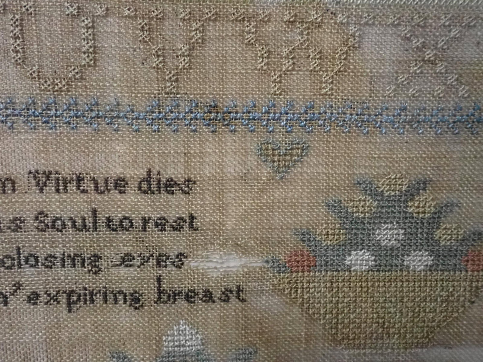1838 Mary Ann E. Roberts Sampler - 9