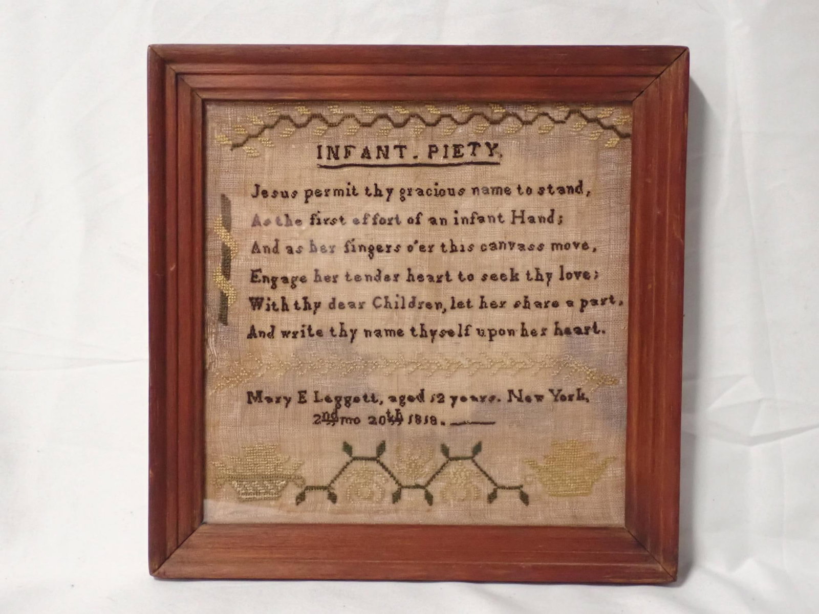 1818 Mary E. Leggett Sampler - 2