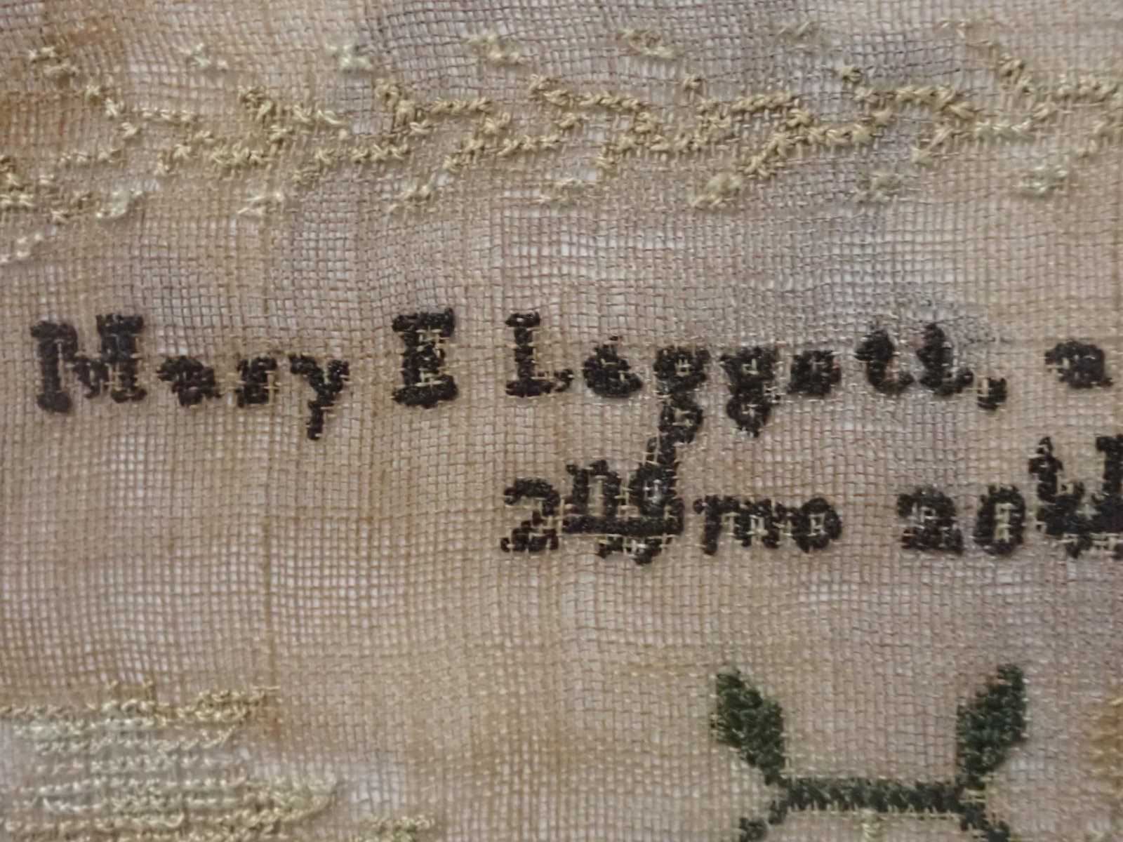 1818 Mary E. Leggett Sampler - 7