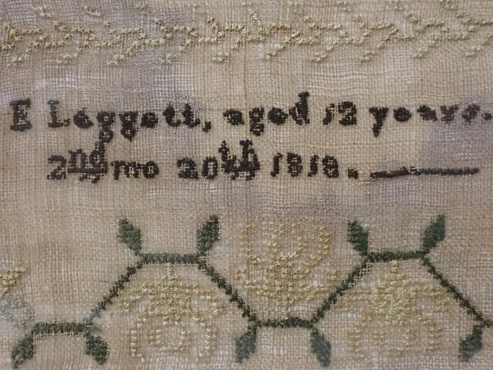 1818 Mary E. Leggett Sampler - 9