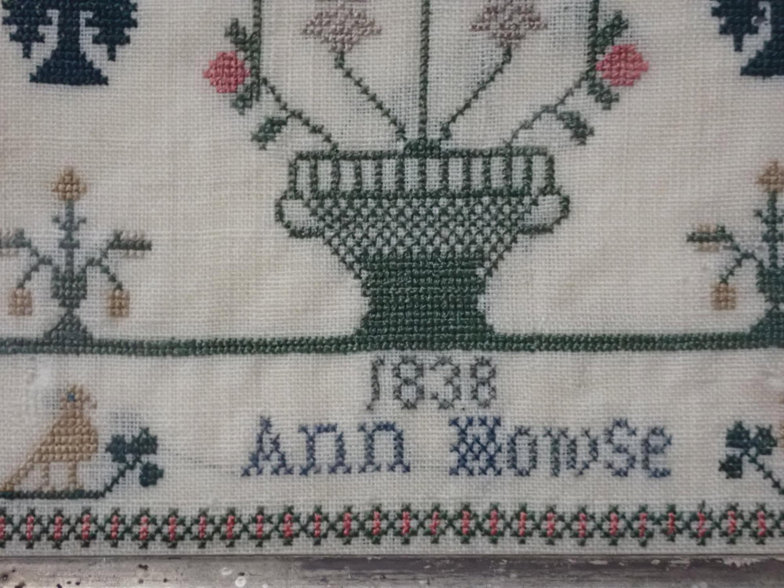 1838 Ann Mowse (?) Sampler - 4