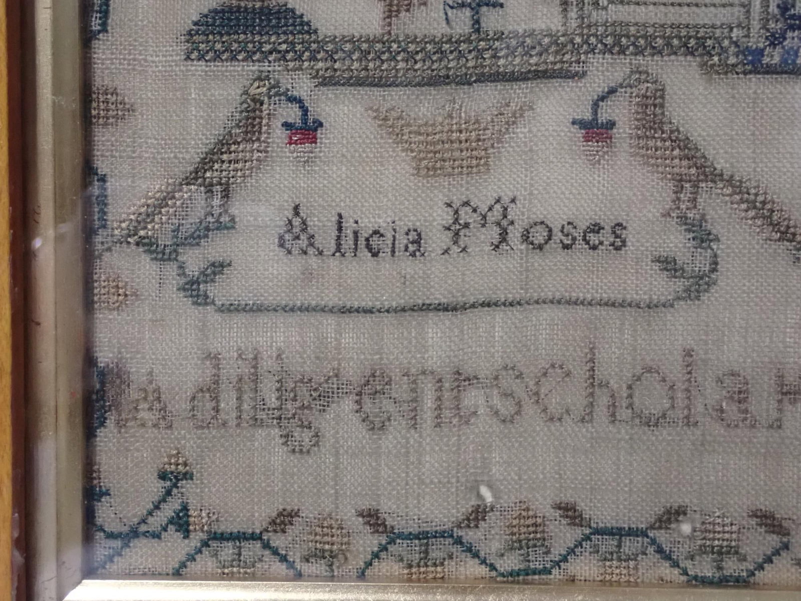 Mid 19th C Alicia Moses Sampler - 3