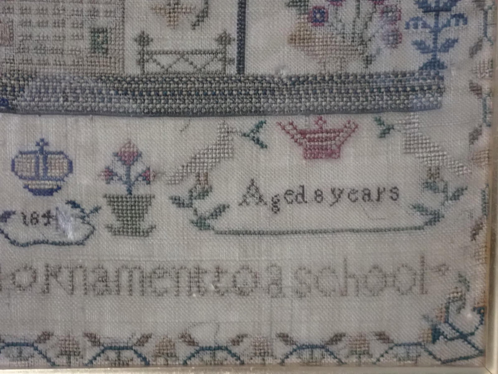 Mid 19th C Alicia Moses Sampler - 4
