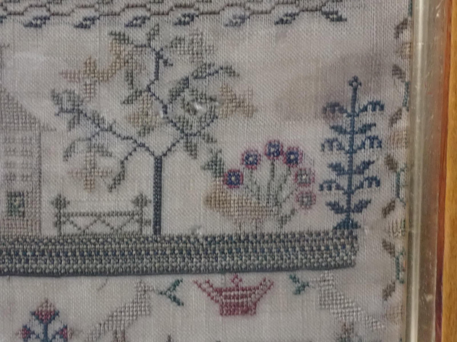 Mid 19th C Alicia Moses Sampler - 7