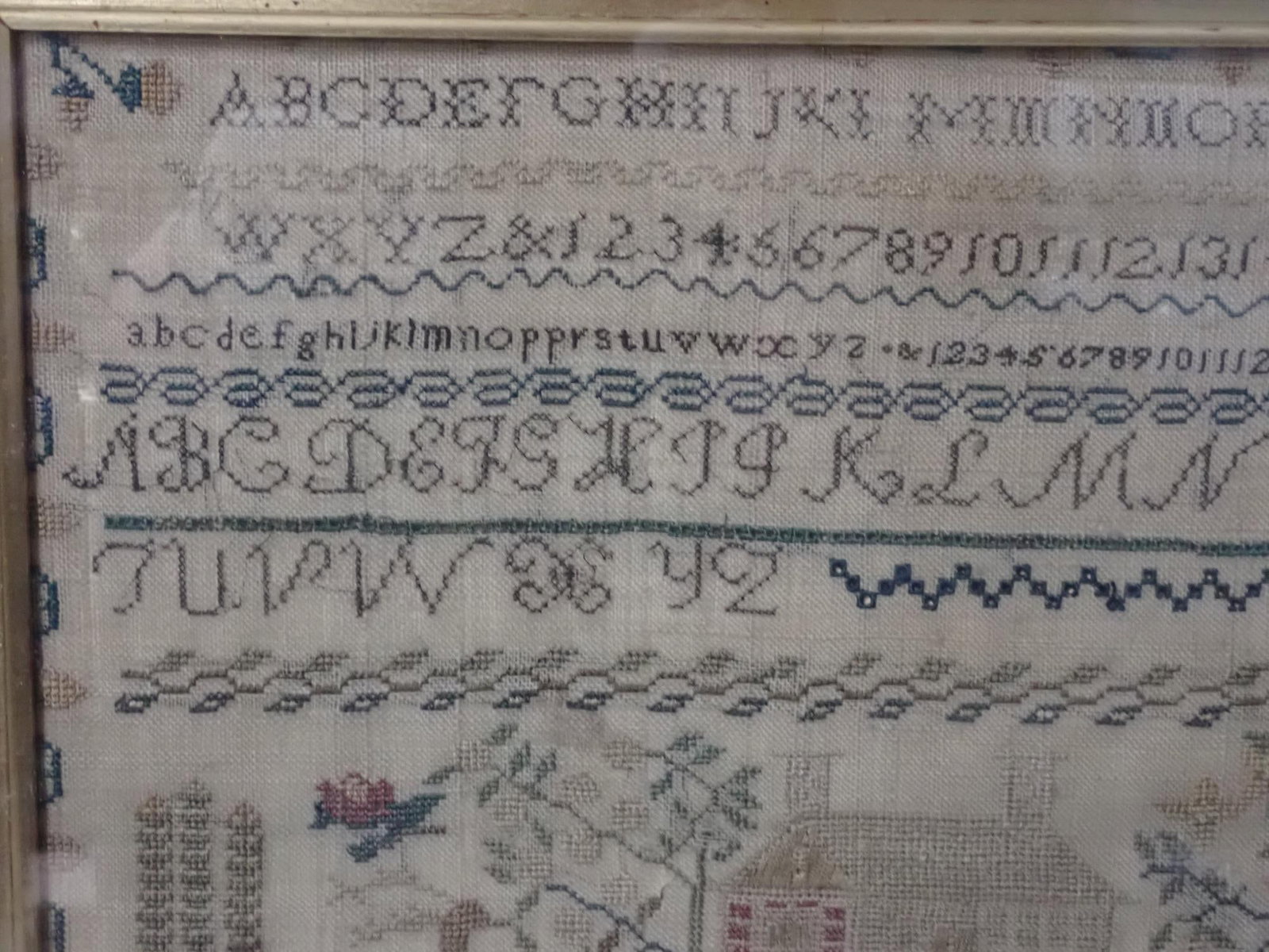 Mid 19th C Alicia Moses Sampler - 8