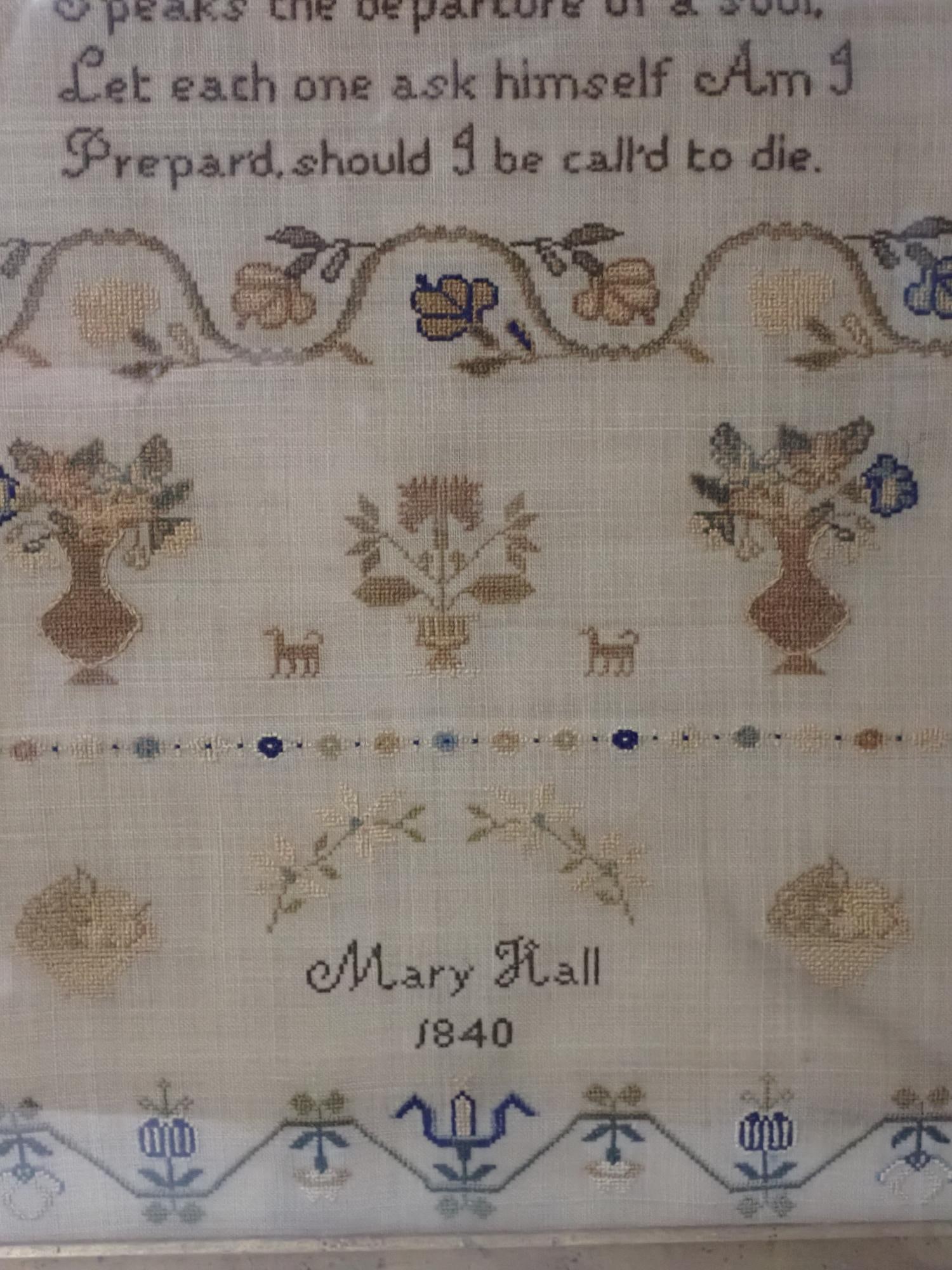 1840 Mary Hall Sampler - 5