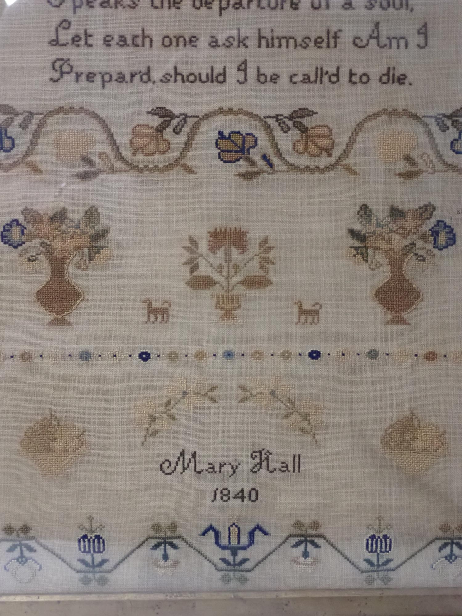 1840 Mary Hall Sampler - 6