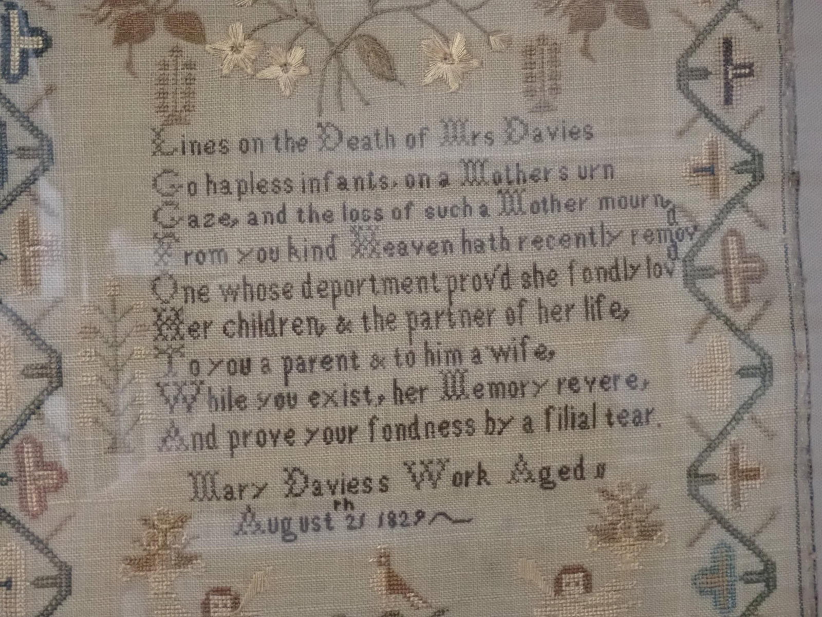 1829 Mary Davies Sampler - 4