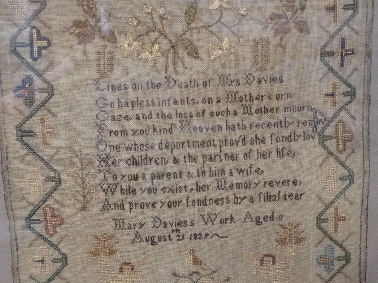 1829 Mary Davies Sampler - 6