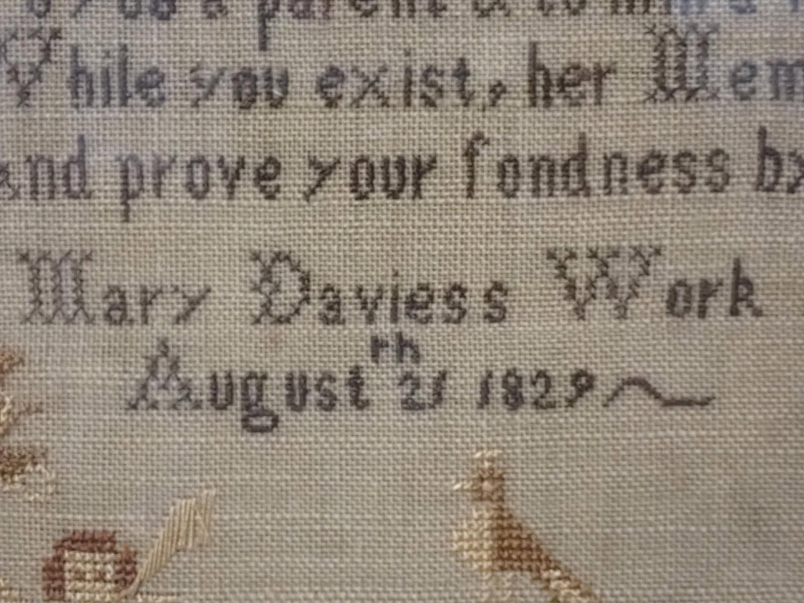 1829 Mary Davies Sampler - 8
