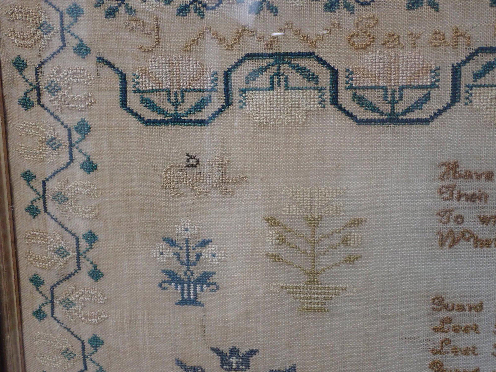 1831 Sarah Clarke Sampler - 9