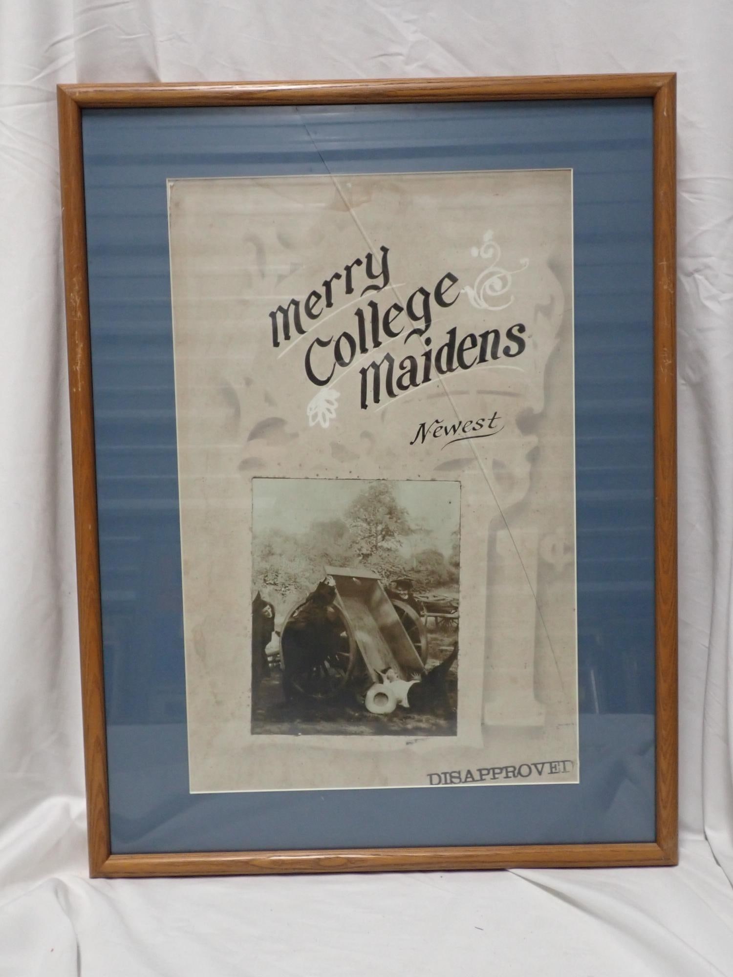 Showing Up A Show Girl & Other Mutoscope Posters: Showing Up a Show Girl (good condition, Frame 25"x 19", Poster 20" x 13"), Four Beauties on a Cruise (has staining, photo on poster missing corner, Frame 26"x 20", Poster 19" x 13", Why Girls Leave