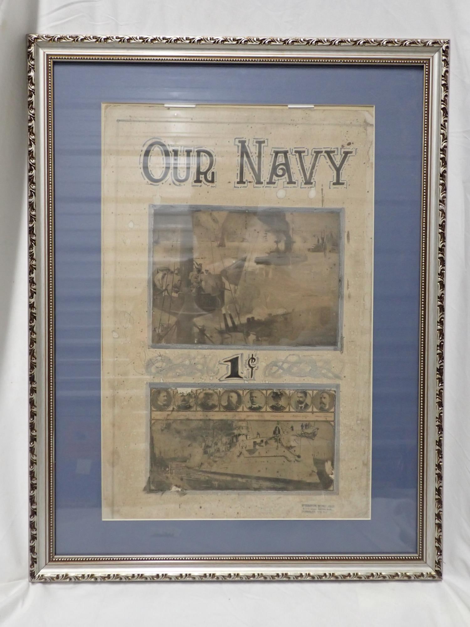 War Related and Other Mutoscope Posters: Battles Above the Clouds (good condition, no cards, frame 26" x 20", poster 20" x 13"), Germany Army in the Battles (has staining, frame 25" x 19", poster 20" x 13", The Mexican War (has staining,