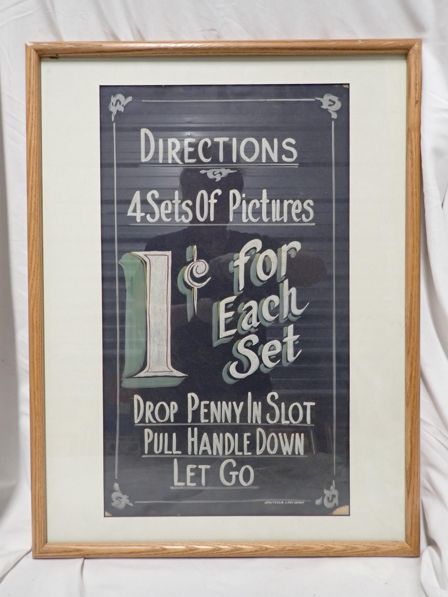 Horse Whipping and Editor & Other Mutoscope Posters: Horse Whipping an Editor (water staining at top, small tear on left side otherwise good condition, Frame 25" x 19", poster 18" x 12"), President Theodore Roosevelt (has discoloration, photos have