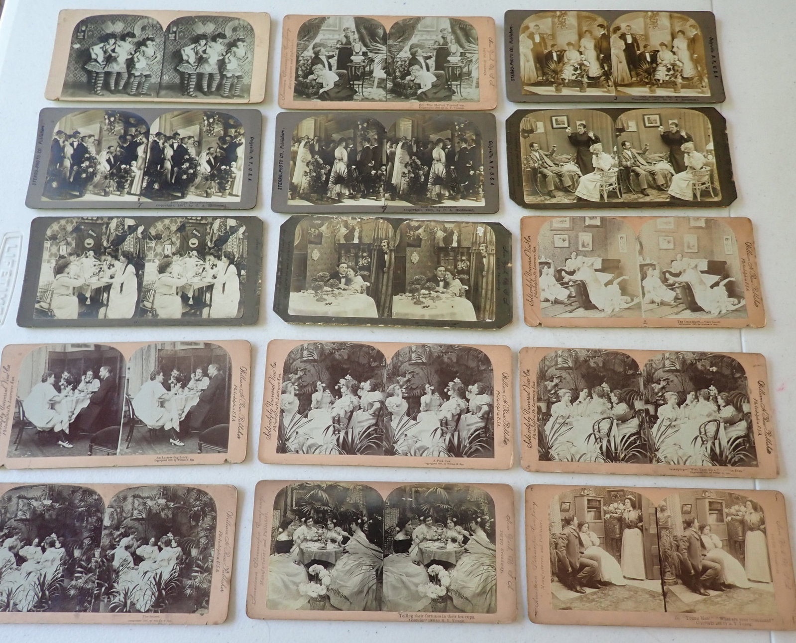 Police, Women, etc. Stereoviews: cards fair to good condition