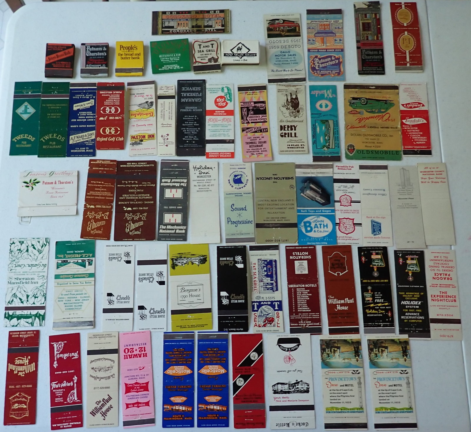 Worcester Massachusetts MA Matchbook Covers (1 of 7)