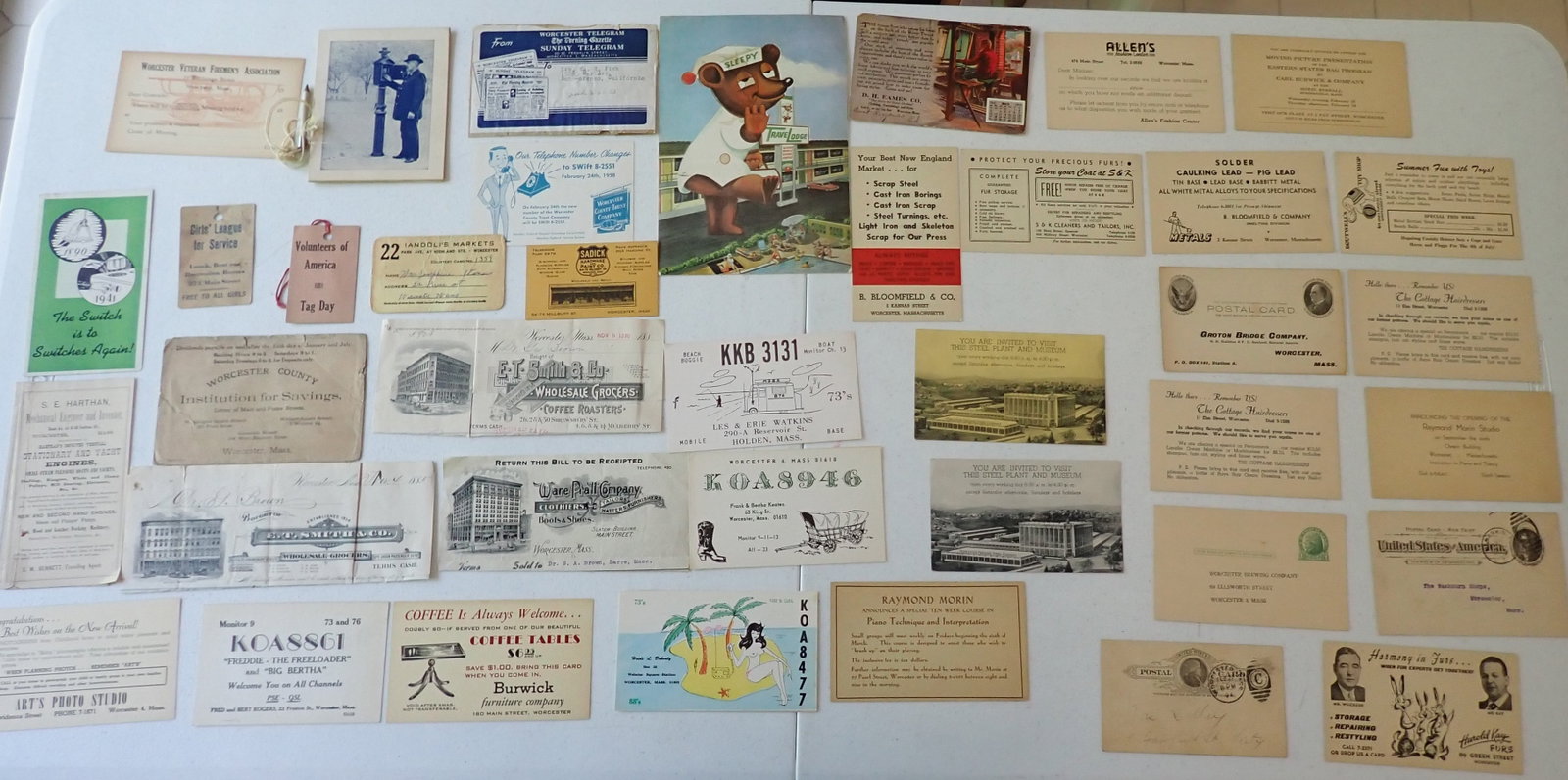 Worcester Cabinet Cards, Bill Heads, Booklets, etc. - Over 100 Pieces (1 of 20)