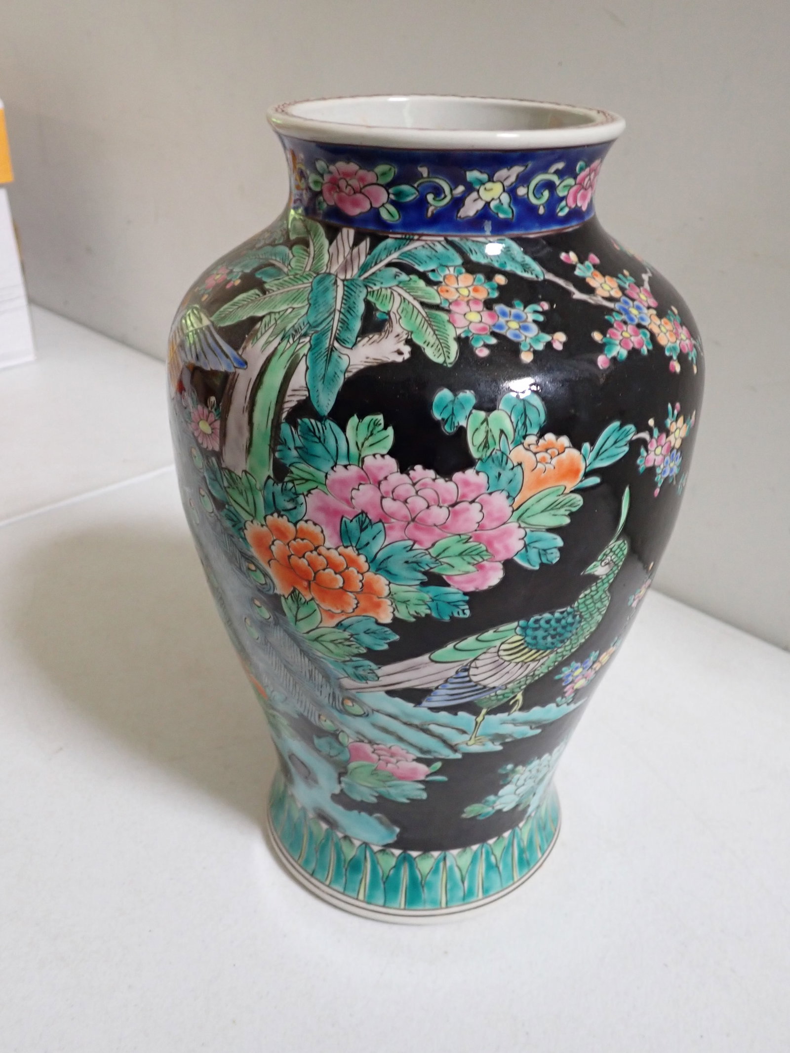 Chinese Floral Pottery Vase 14" (1 of 7)
