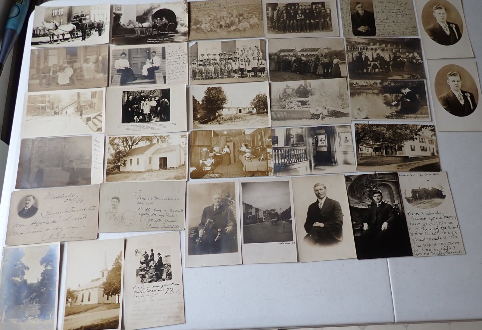 Worcester Fire Team, 1906 Holy Cross Basketball & Other RPPC Postcards (1 of 17)