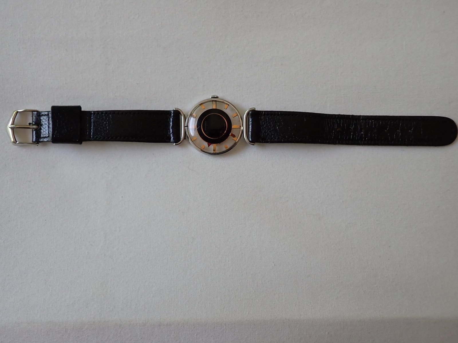 Juvenia Mystery Dial Wristwatch: Men's Watch with works visible through clear plastic