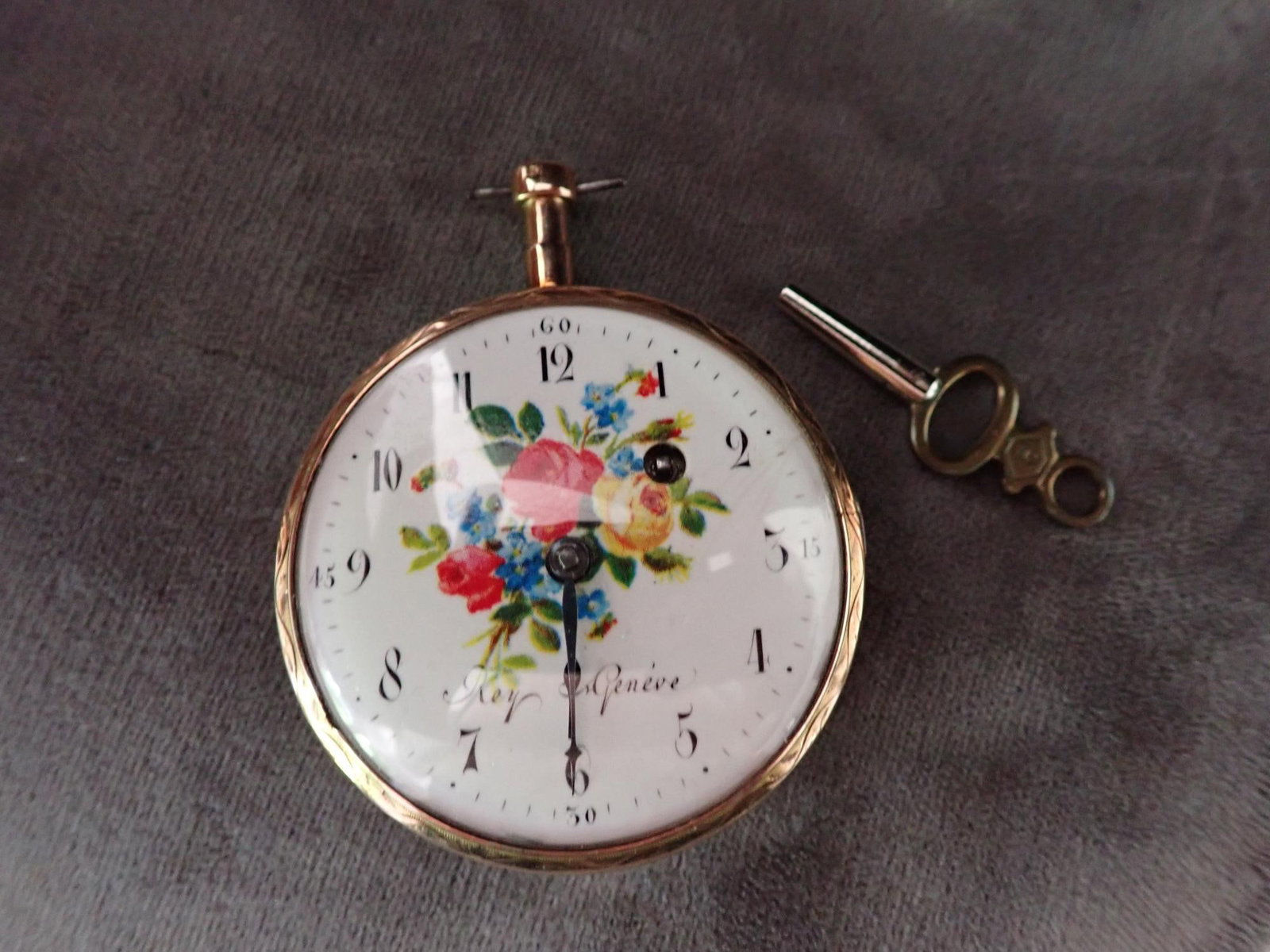 Ray Geneve Enamel Gold Filled Pocket Watch (1 of 5)