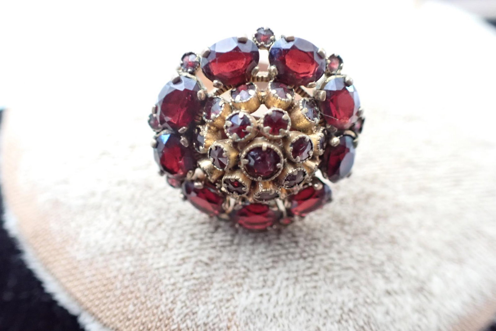 10K GWB Ring with Garnet: Mixed Alloy Solder 7.0 grams - size will be added