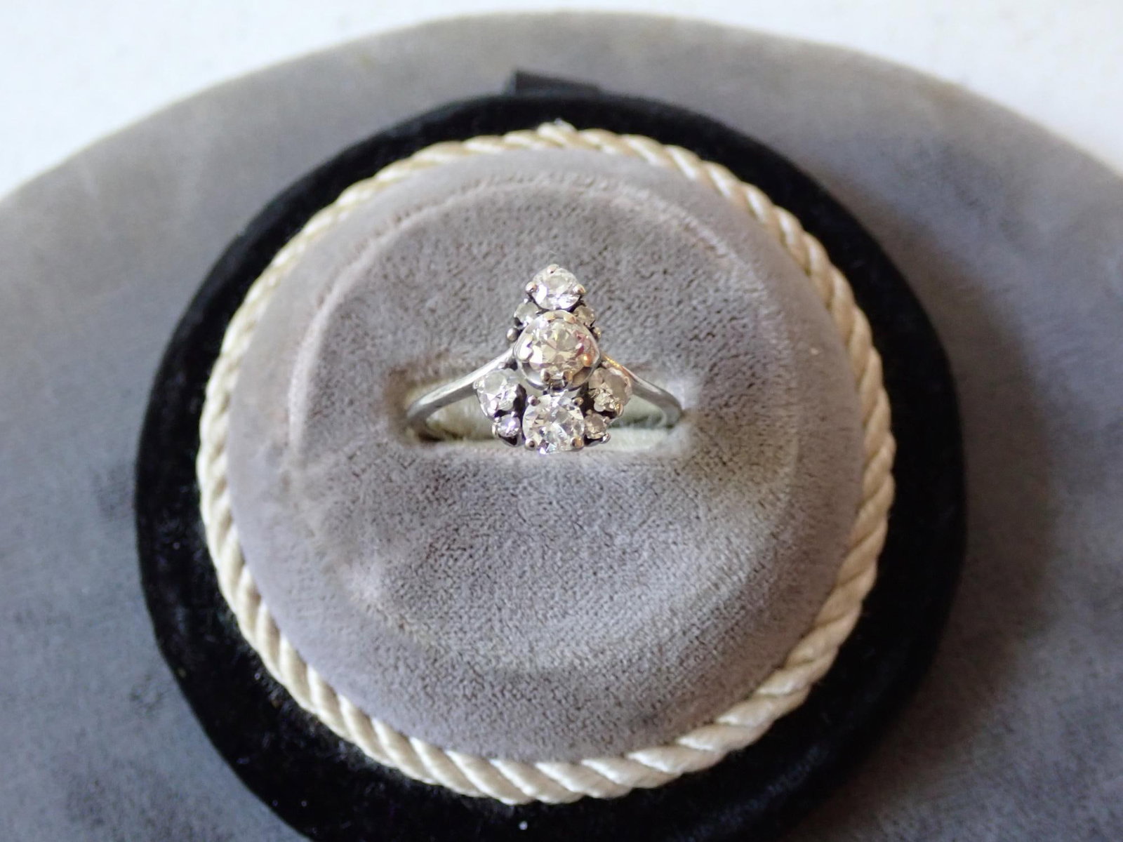 14K Gold Old Mine Cut and Single Cut Diamonds: Center stone is 4 mm, 3.8 mm, 3.1 mm - 3.7