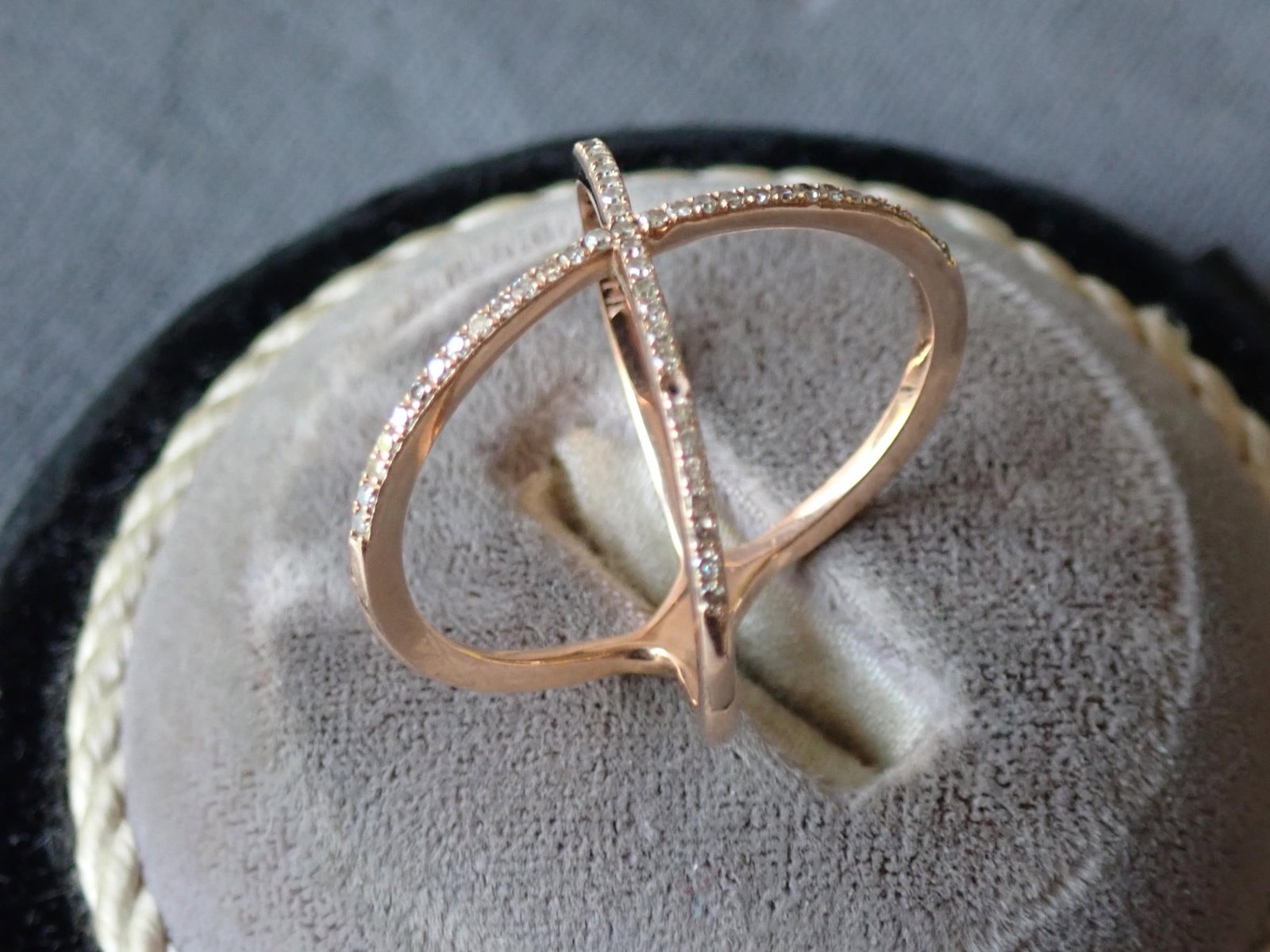 14K Rose Gold and Diamond Ring: 3.4 Grams - size will be added