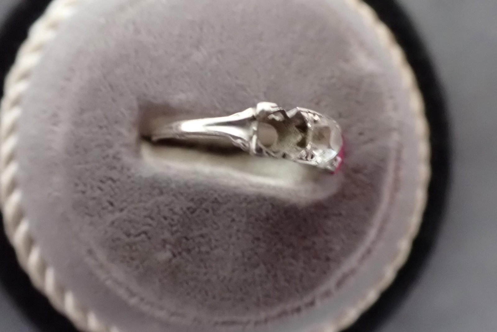 14K Gold, Old Mine Cut Diamond treated Ruby Ring - 7