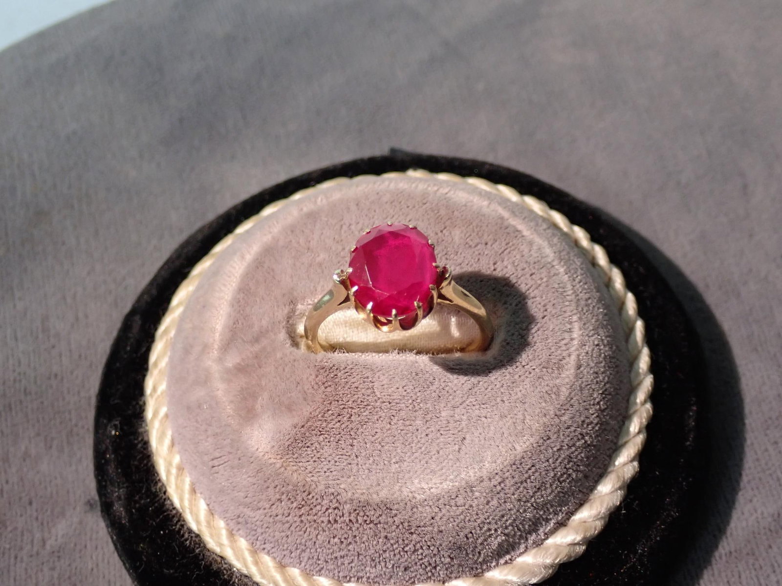 14K Ring with Glass Filled Ruby - 4