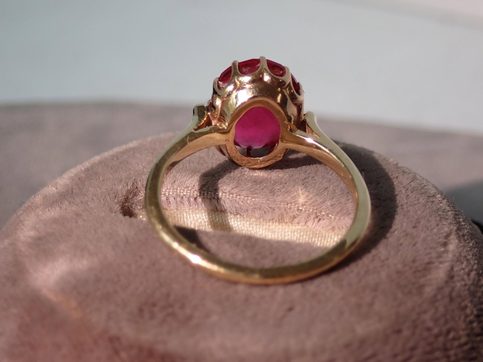 14K Ring with Glass Filled Ruby - 6