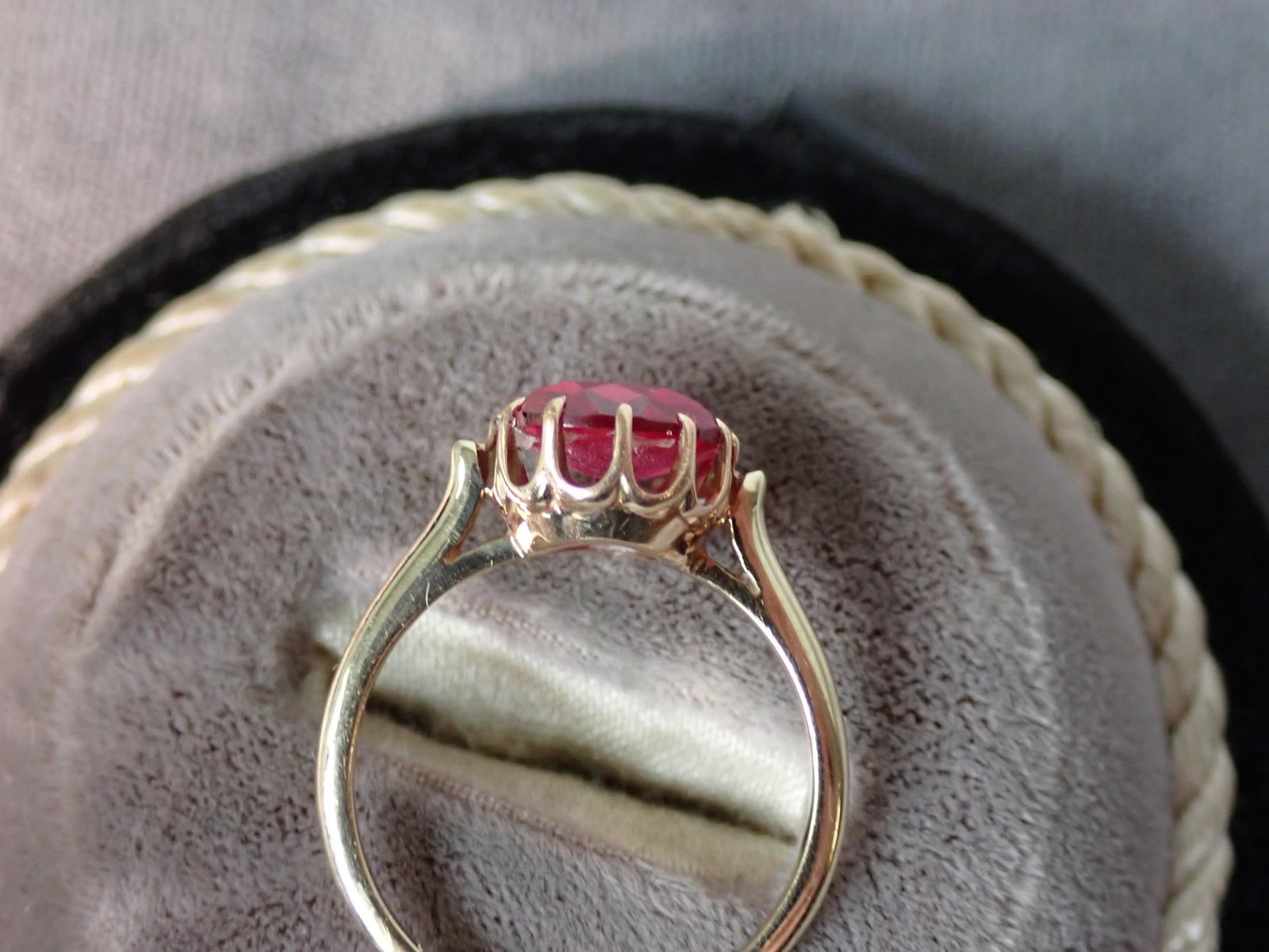 14K Ring with Glass Filled Ruby - 7