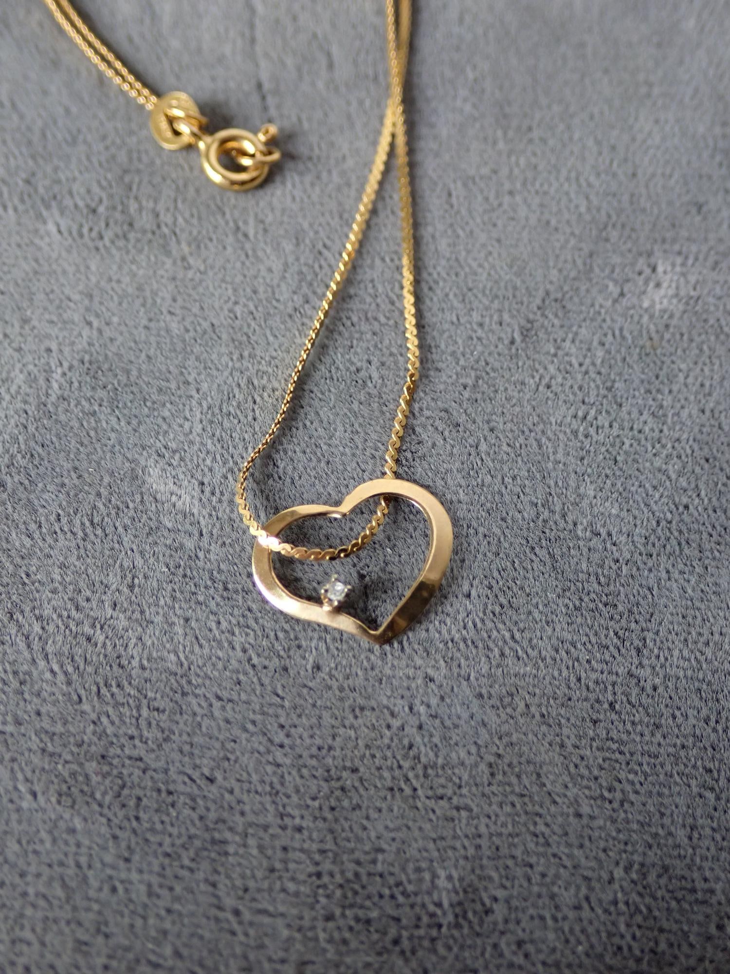14K Gold and Heart with Diamond (1 of 4)