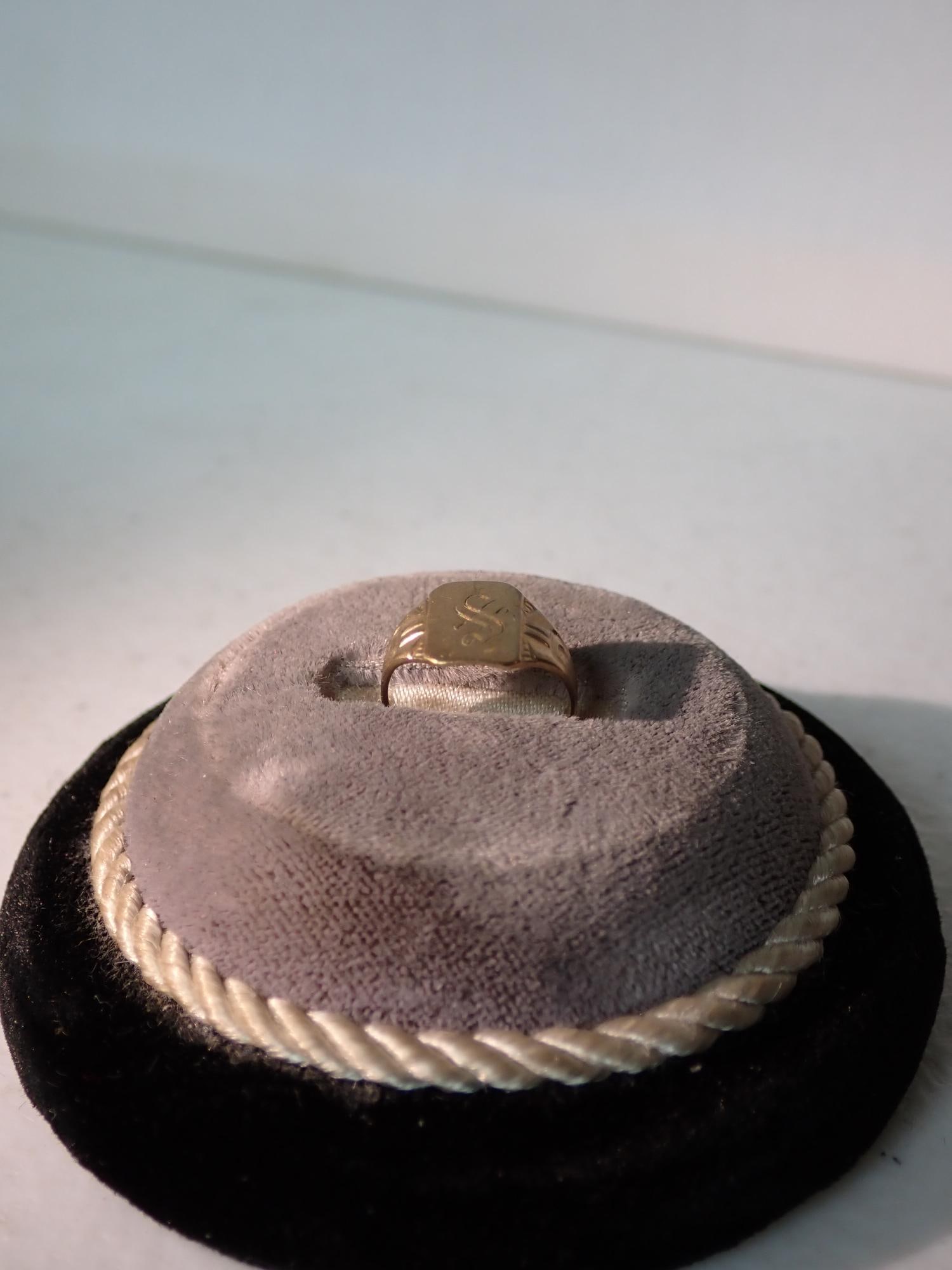 10K Gold Baby Signet Ring - 3