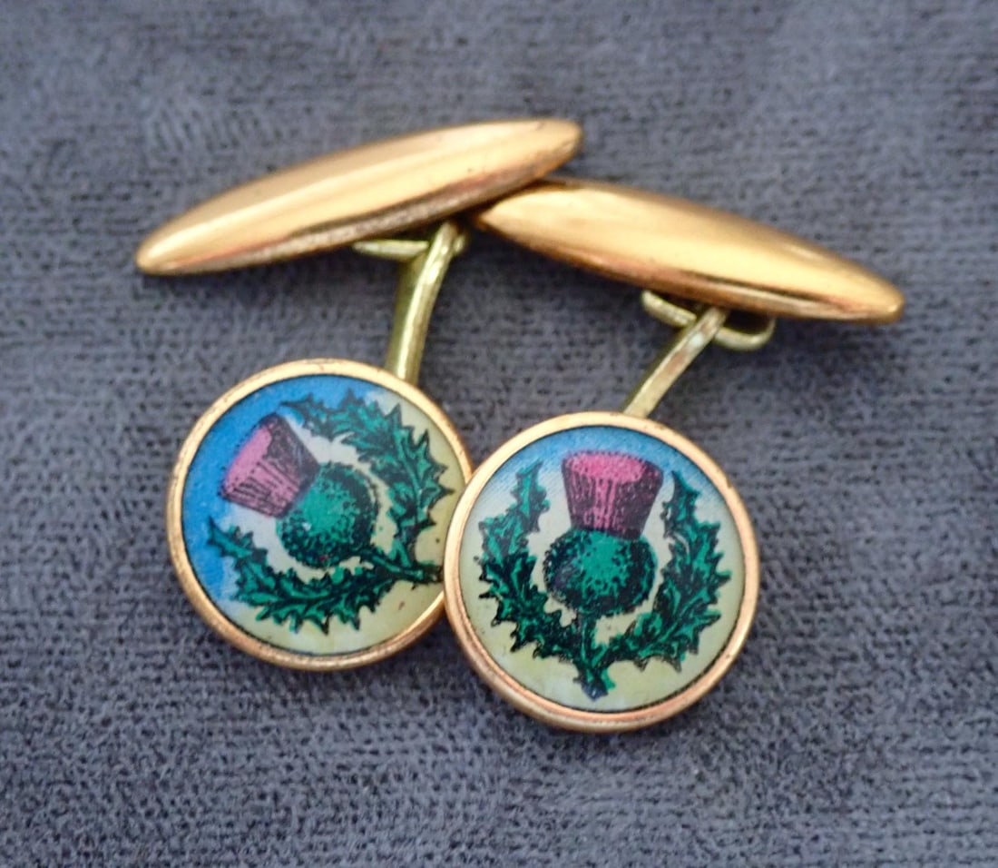 Gold Filled and Enamel Cuff Links (1 of 5)