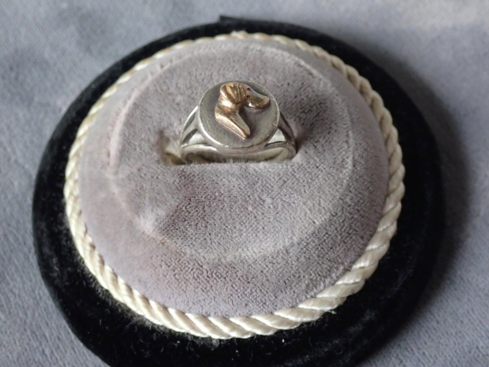 Sterling Silver Ring with 14K Dog Head (1 of 6)