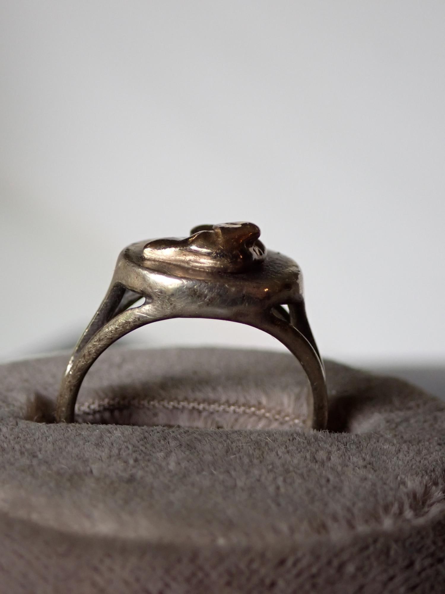 Sterling Silver Ring with 14K Dog Head - 2