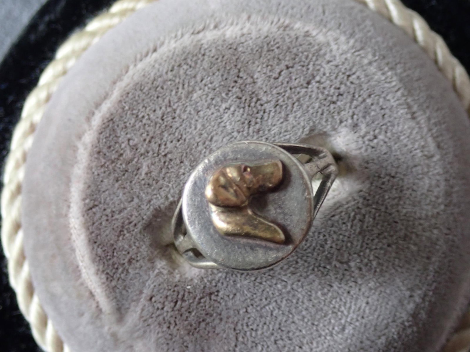 Sterling Silver Ring with 14K Dog Head - 3