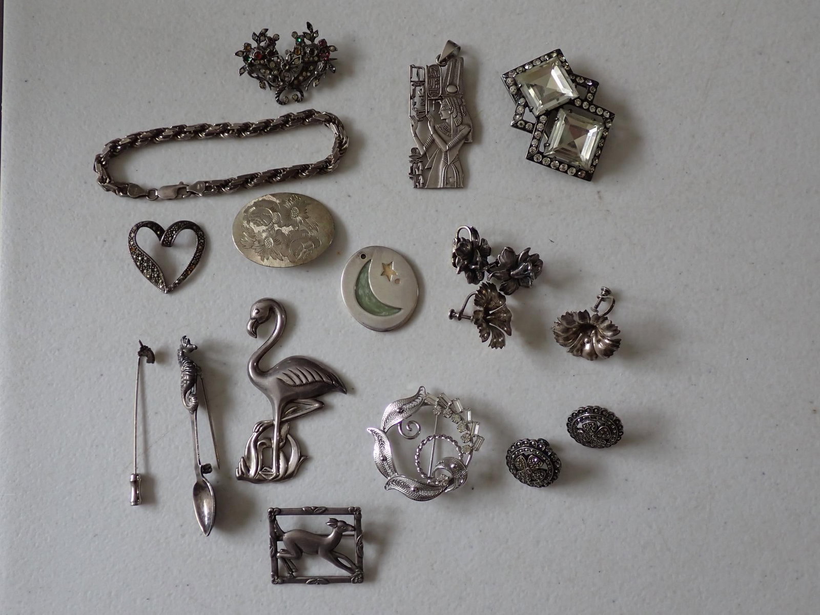 Sterling Silver 925 Signed & Pins, Metal Jewelry, etc. (1 of 17)