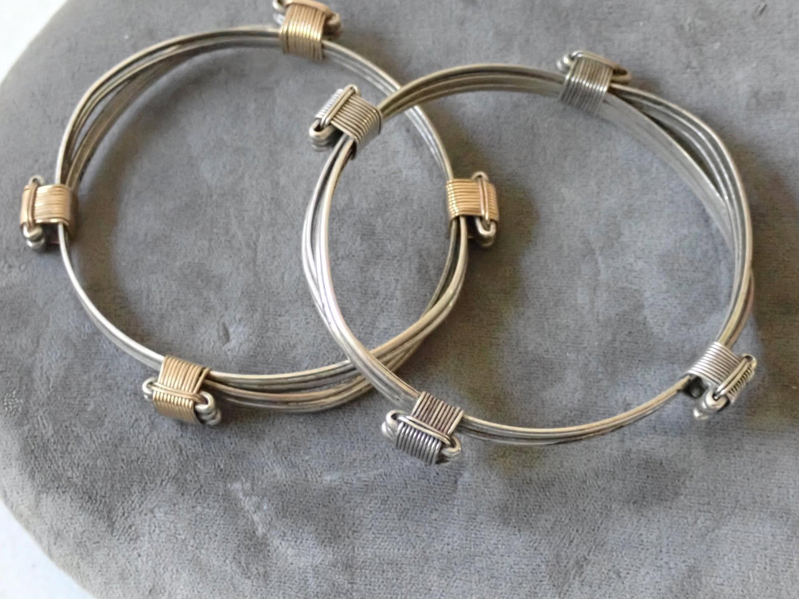 Silver Alloy one with Gold Filled Bracelets: Silver Alloy one with Gold Filled Bracelets