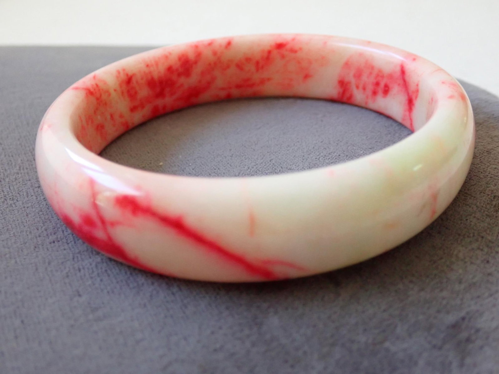 Blood Jade Bangle Bracelet - 3