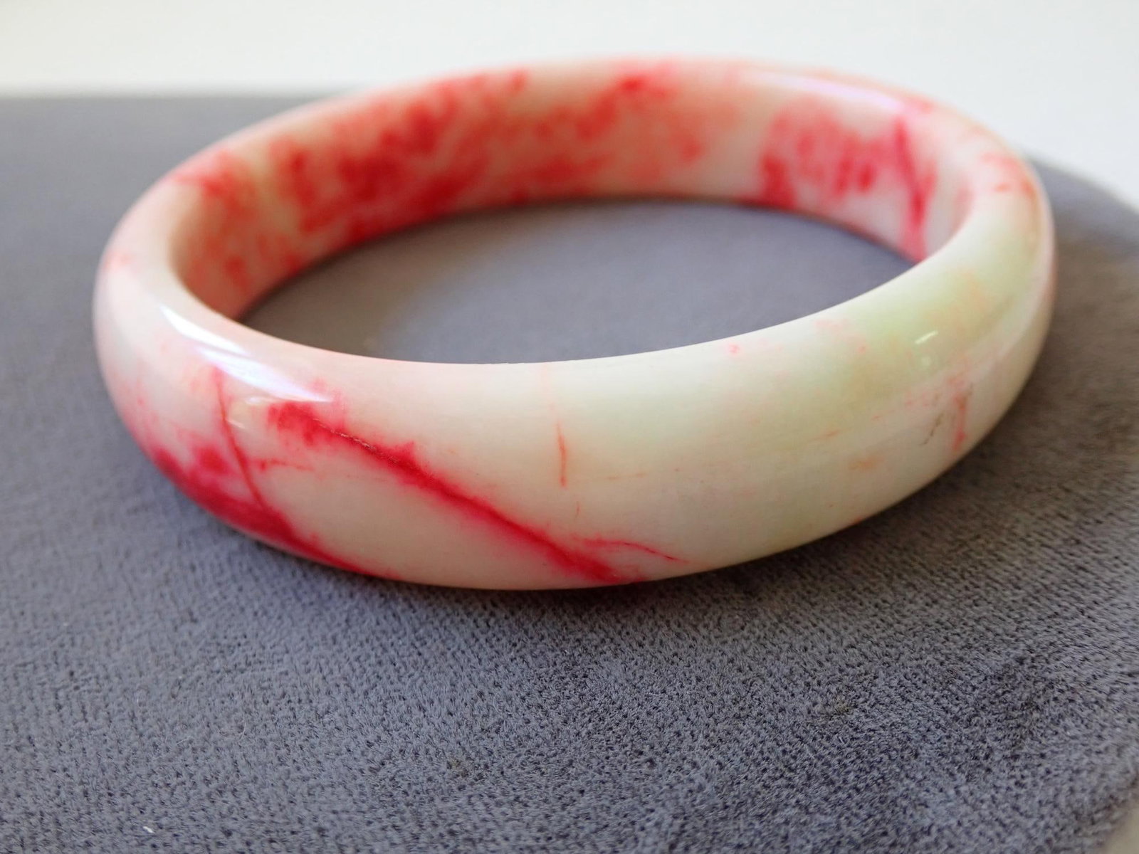 Blood Jade Bangle Bracelet - 4