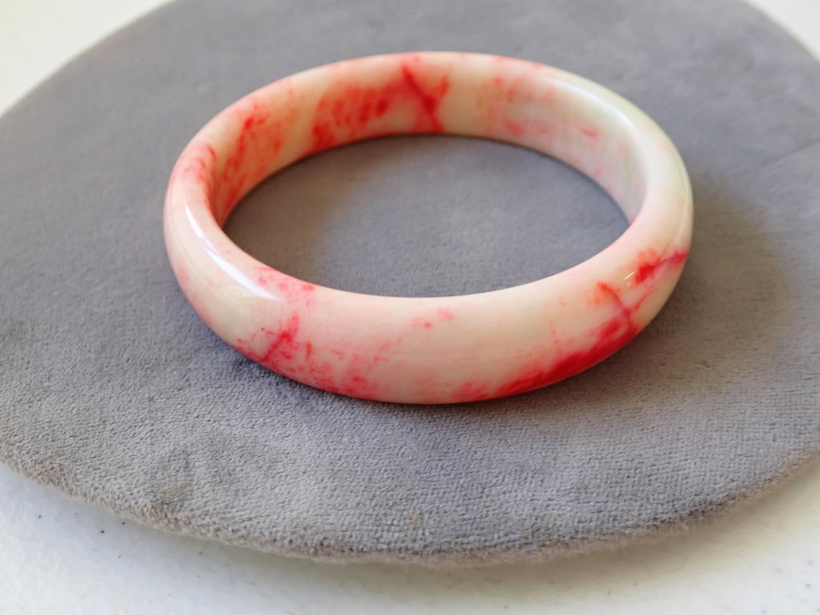 Blood Jade Bangle Bracelet - 5