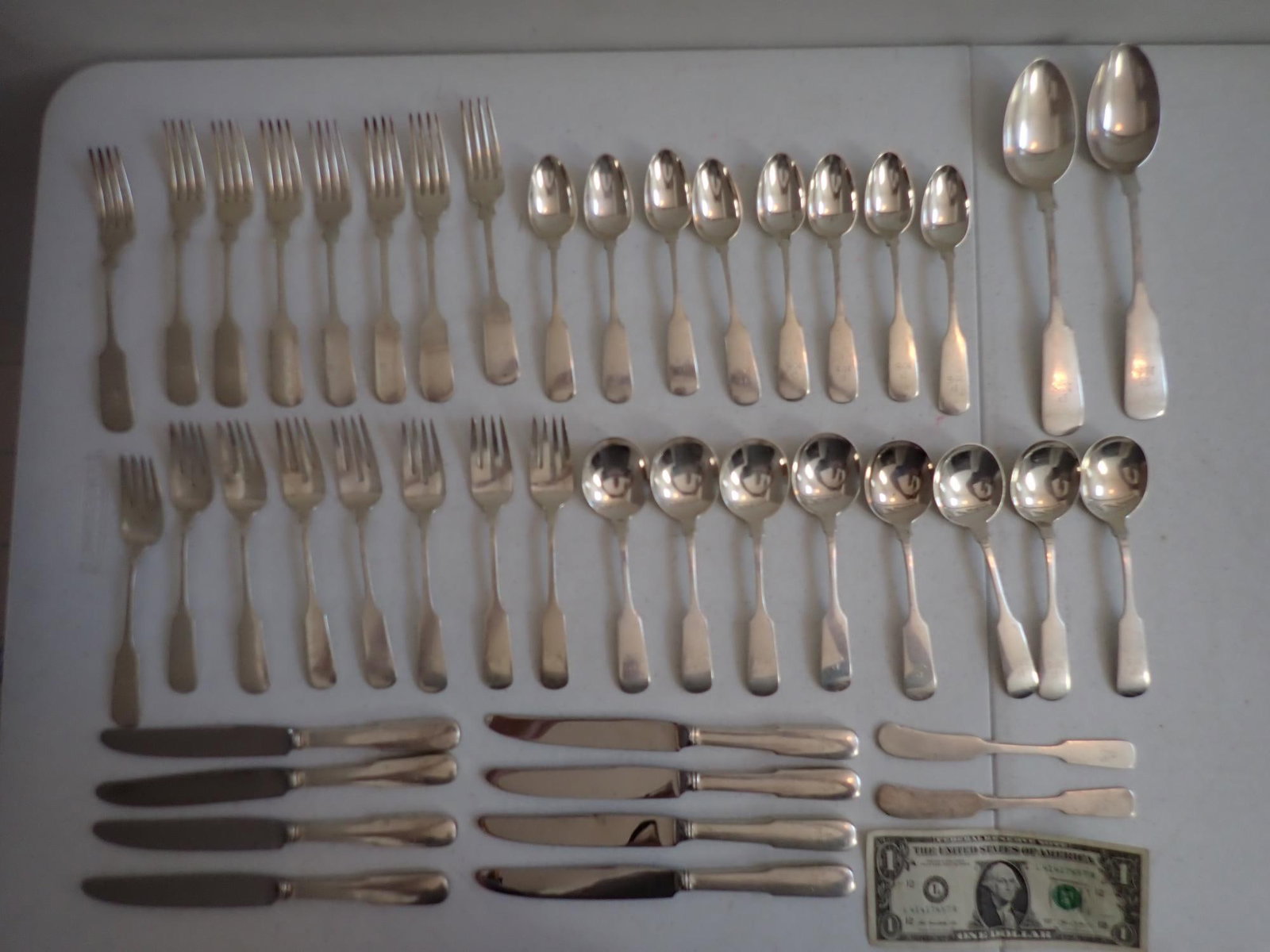 Sterling Old English Tipt Gorham Flatware Set - 2